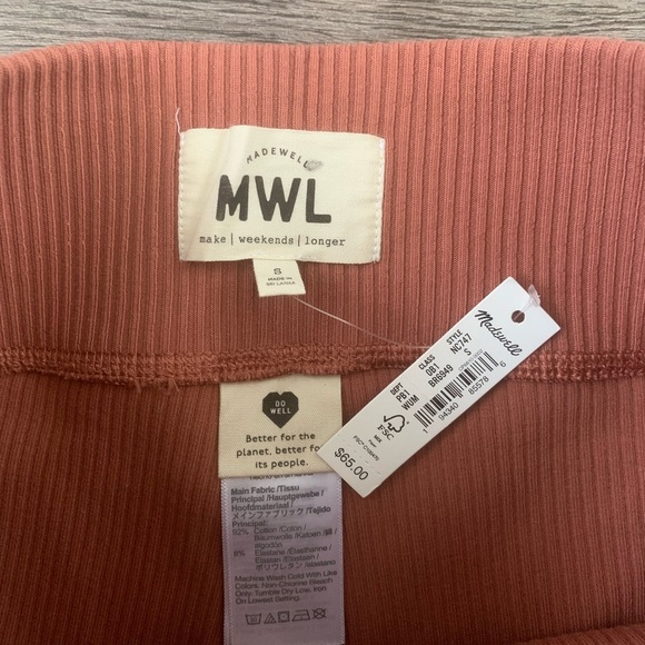 Madewell MWL Sweater Ribbed Leggings - Size S - Warm Umber - NWT - Picture 9 of 9